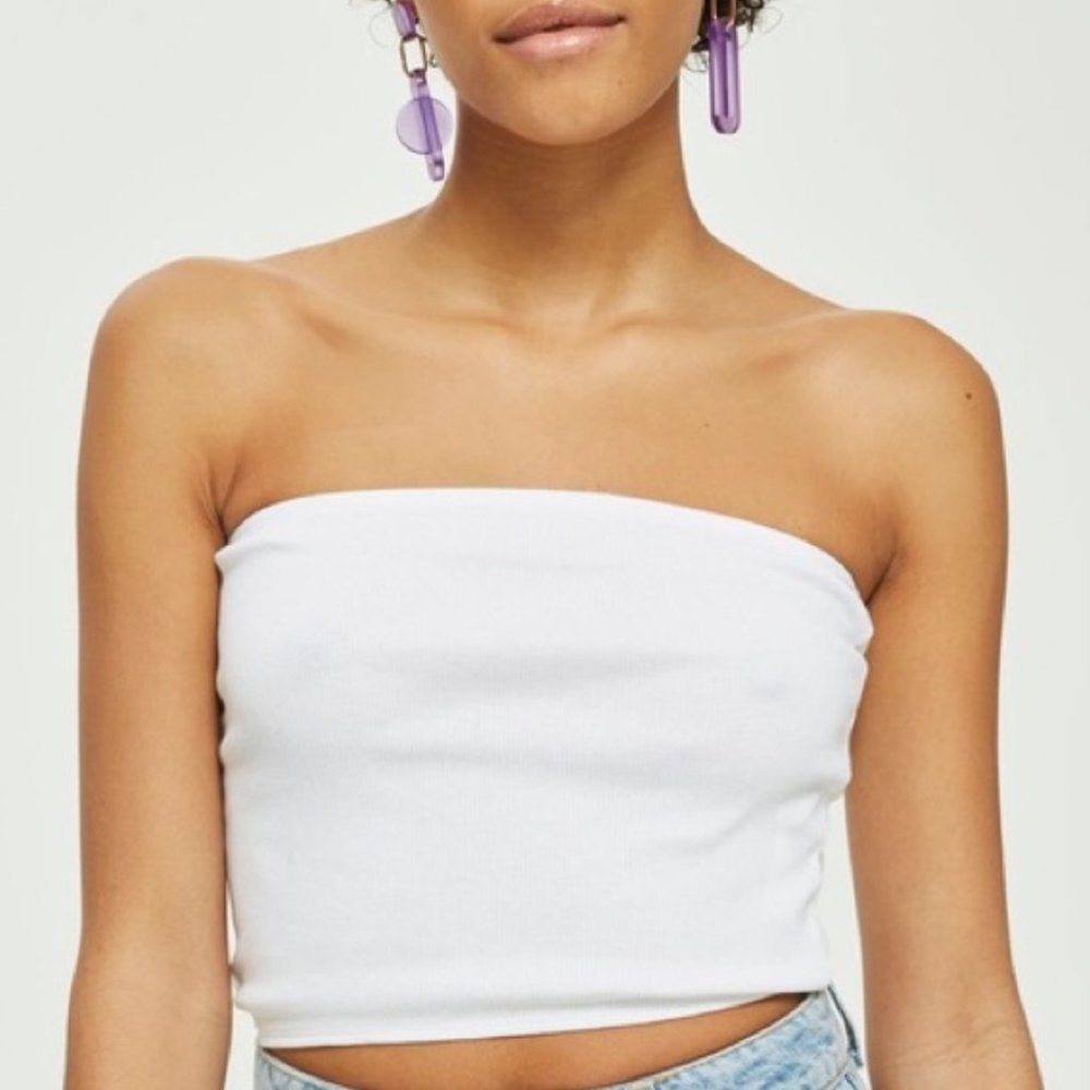 Topshop White Tube Top
